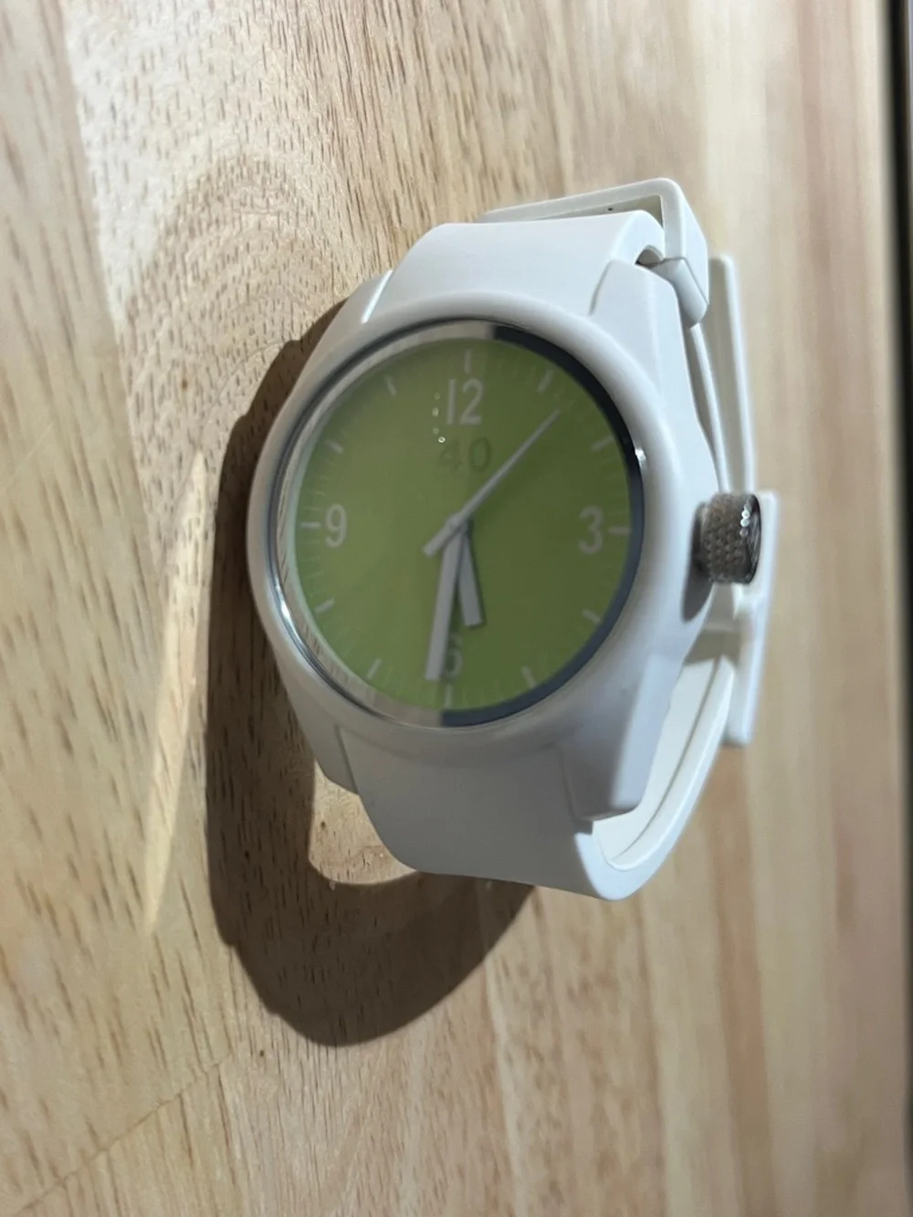 40 Nine White Silicone Watch with Lime Green face